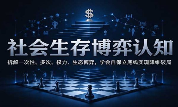 社会生存博弈认知：拆解一次性、多次、权力、生态博弈，学会自保立底线实现降维破局