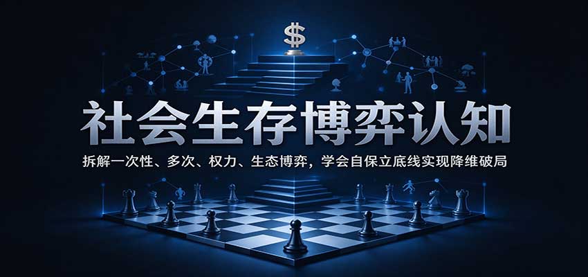 社会生存博弈认知:拆解一次性、多次、权力、生态博弈,学会自保立底线实现降维破局-副业部
