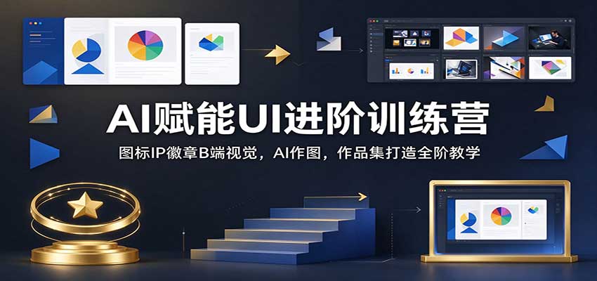 AI赋能UI进阶训练营：图标IP徽章B端视觉，AI作图，作品集打造全阶教学-副业部