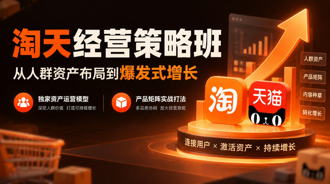 淘天经营策略班，从人群资产布局到爆发式增长，独家资产运营模型，产品矩阵实战打法-副业部